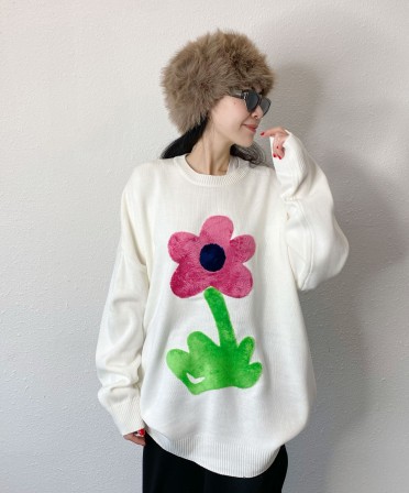 White Floral Knit #241242